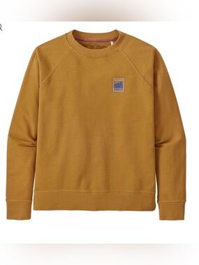 Patagonia Alpine Icon Regenerative Crew Sweatshirt Mustard Yellow Small